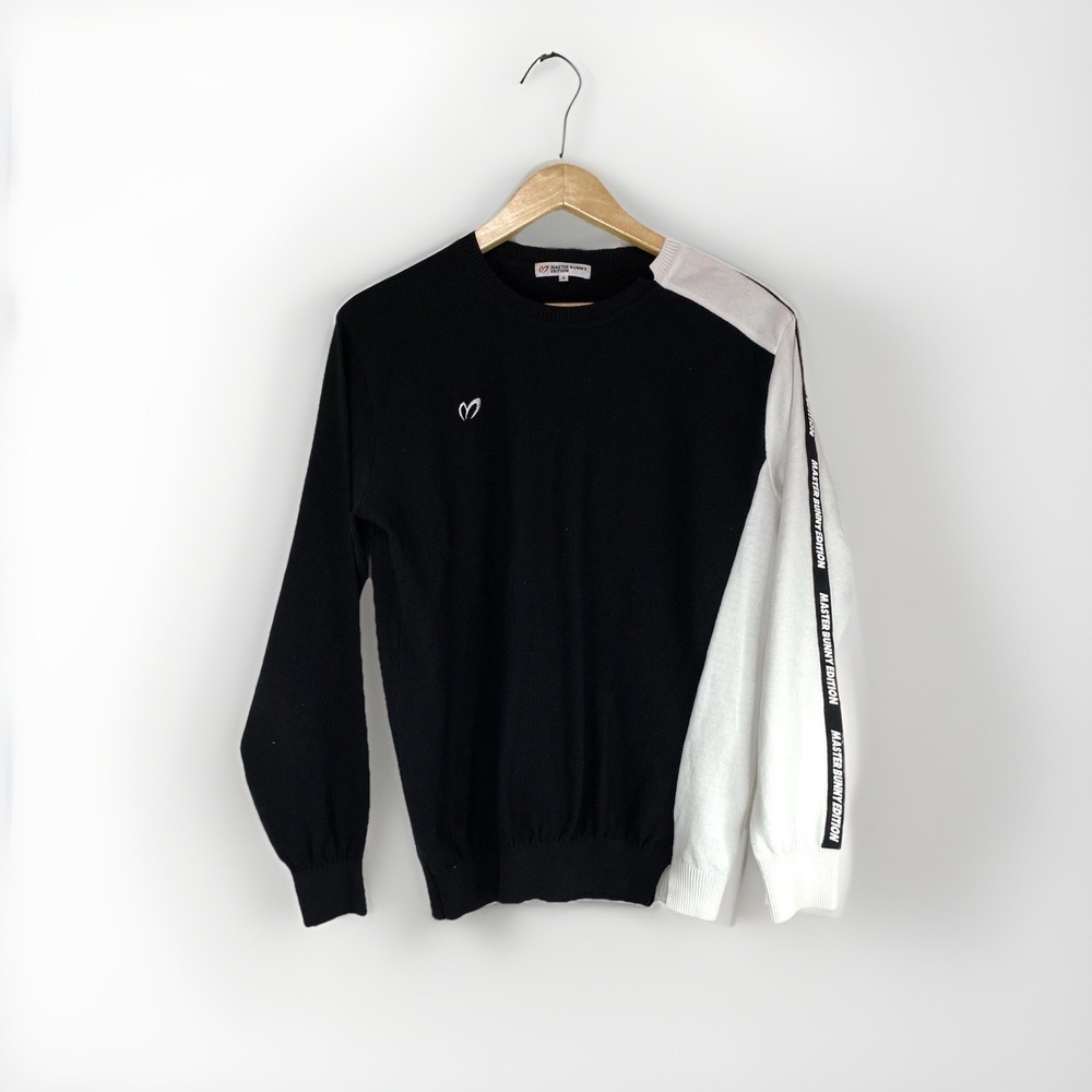 Master Bunny Edition Mens Colorblock Golf Sweater Black‎ White Size 6 Large